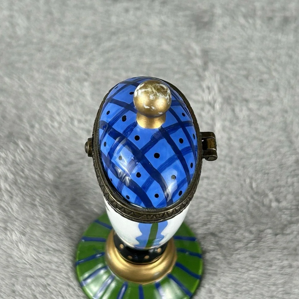 Tracy Porter The Home Collection trinket box shaped like vase, w/bird on grapes
